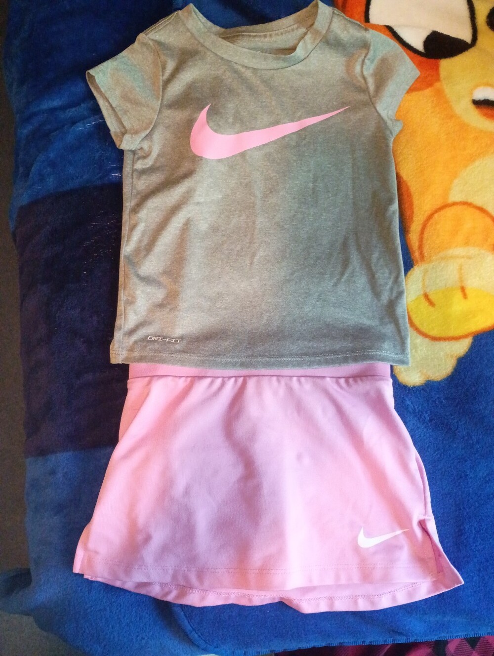 Nike Gray Tee with Pink Swoosh and Pink Skort